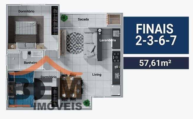Apartamento para Venda com 2 quartos e 57m² no bairro São Cristóvão, em Barra Velha