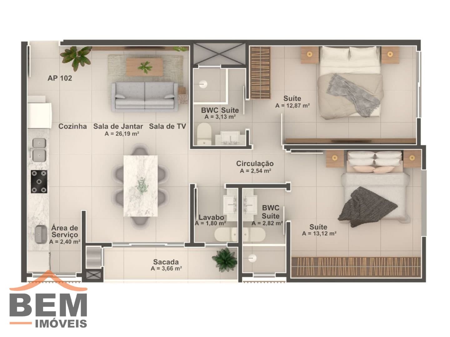Apartamento para Venda com 2 quartos e 75m² no bairro São Francisco de Assis, em Camboriú