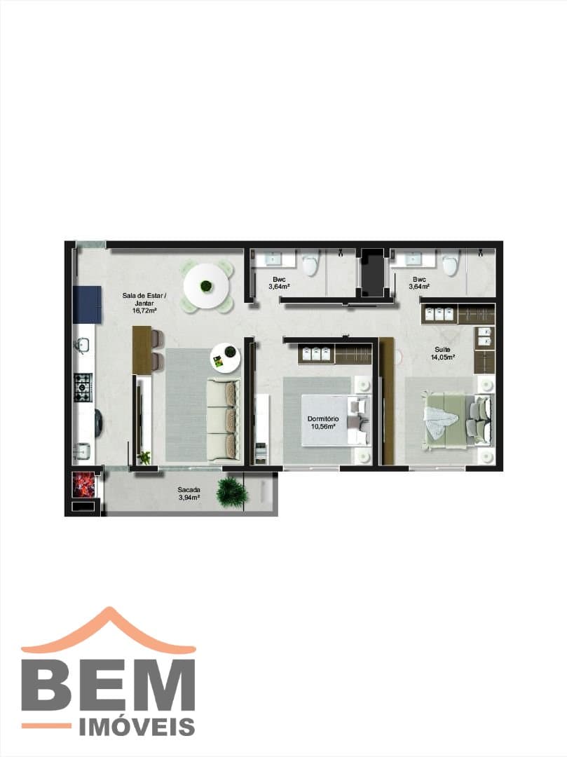 Apartamento para Venda com 2 quartos e 75m² no bairro Centro, em Camboriú