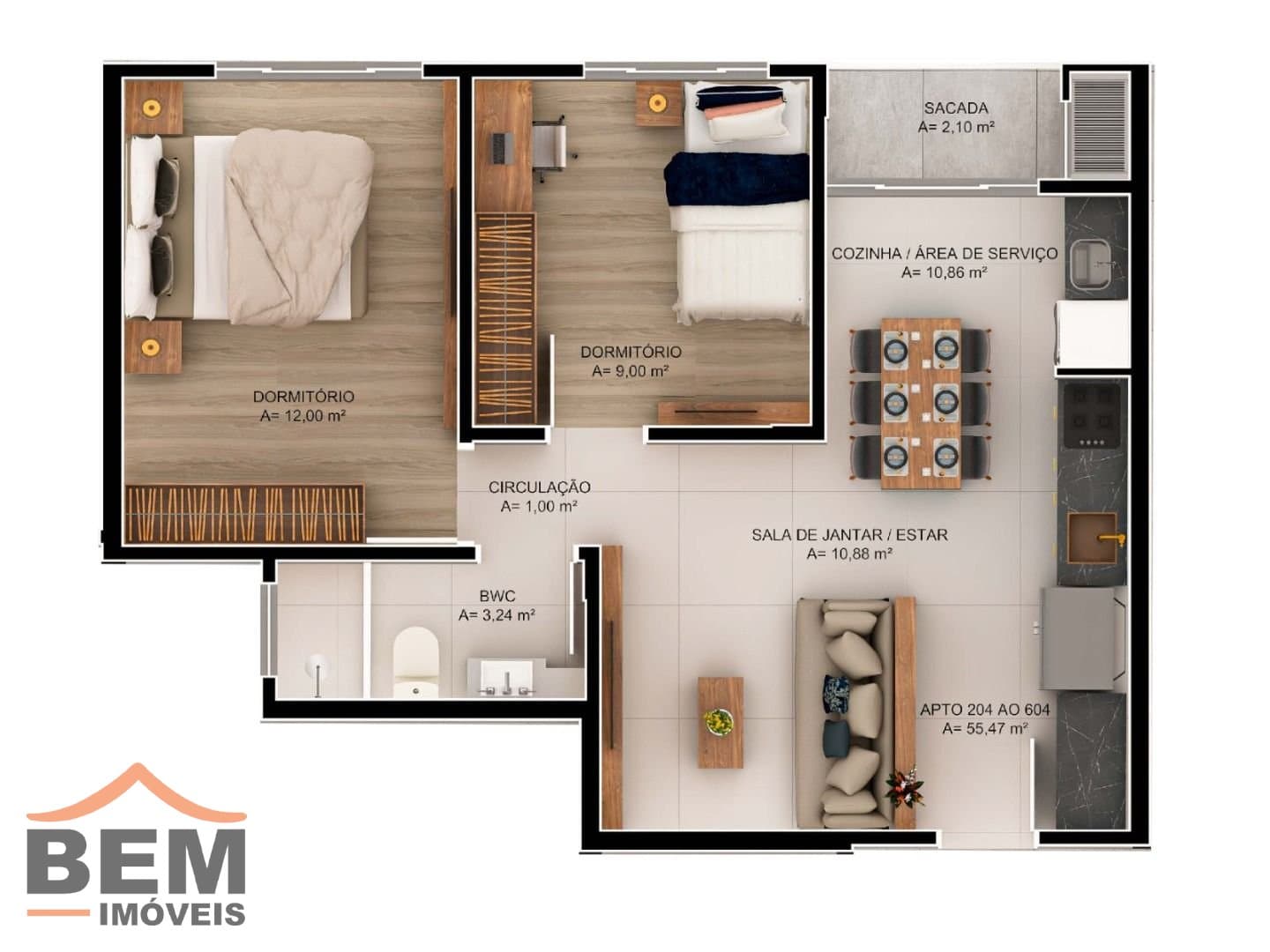 Apartamento para Venda com 2 quartos e 68m² no bairro Areias, em Camboriú