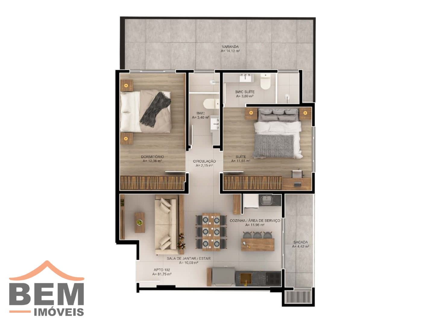 Apartamento para Venda com 2 quartos e 95m² no bairro Areias, em Camboriú