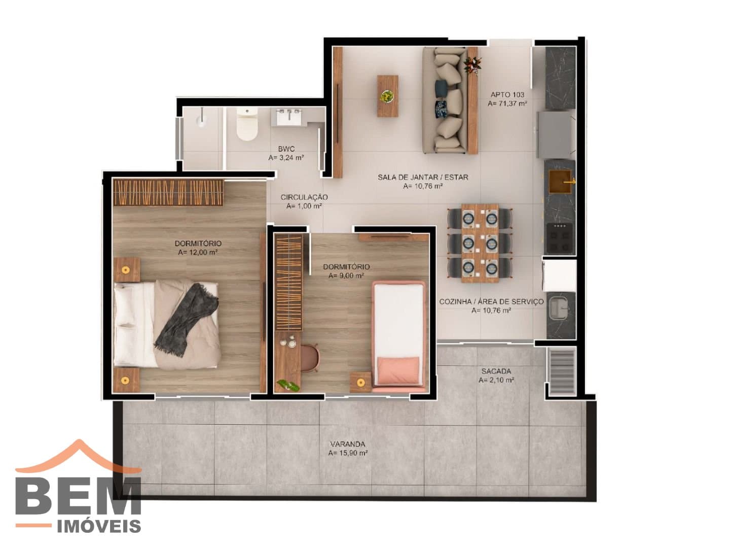 Apartamento para Venda com 2 quartos e 85m² no bairro Areias, em Camboriú