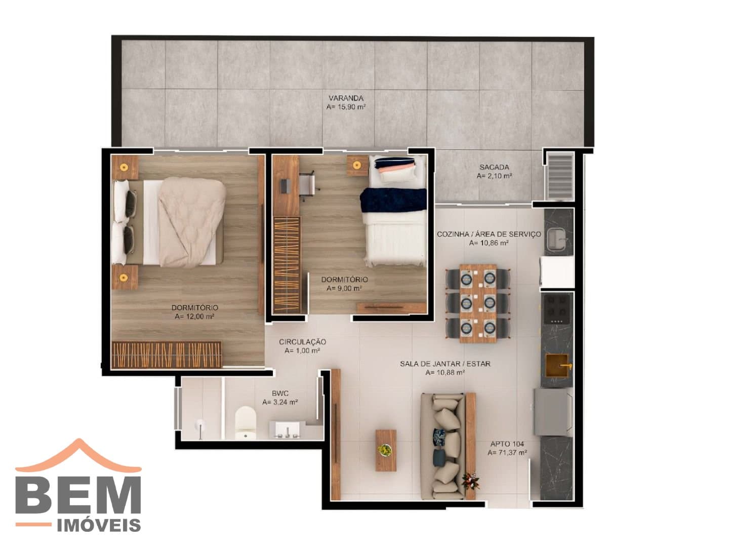 Apartamento para Venda com 2 quartos e 85m² no bairro Areias, em Camboriú