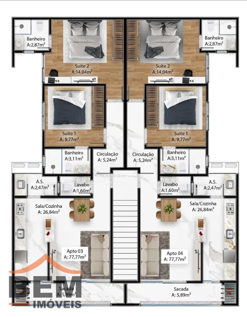 Apartamento para Venda com 2 quartos e 78m² no bairro Itaipava, em Itajaí