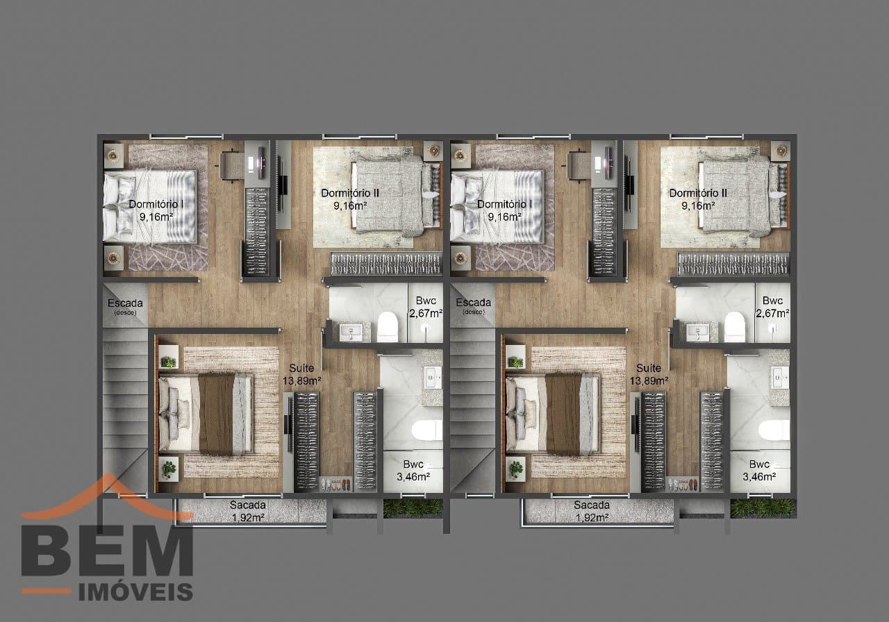 Casa para Venda com 3 quartos e 104m² no bairro São João, em Itajaí