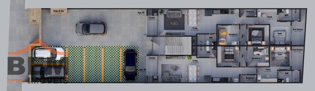 Apartamento para Venda com 3 quartos e 90m² no bairro São João, em Itajaí