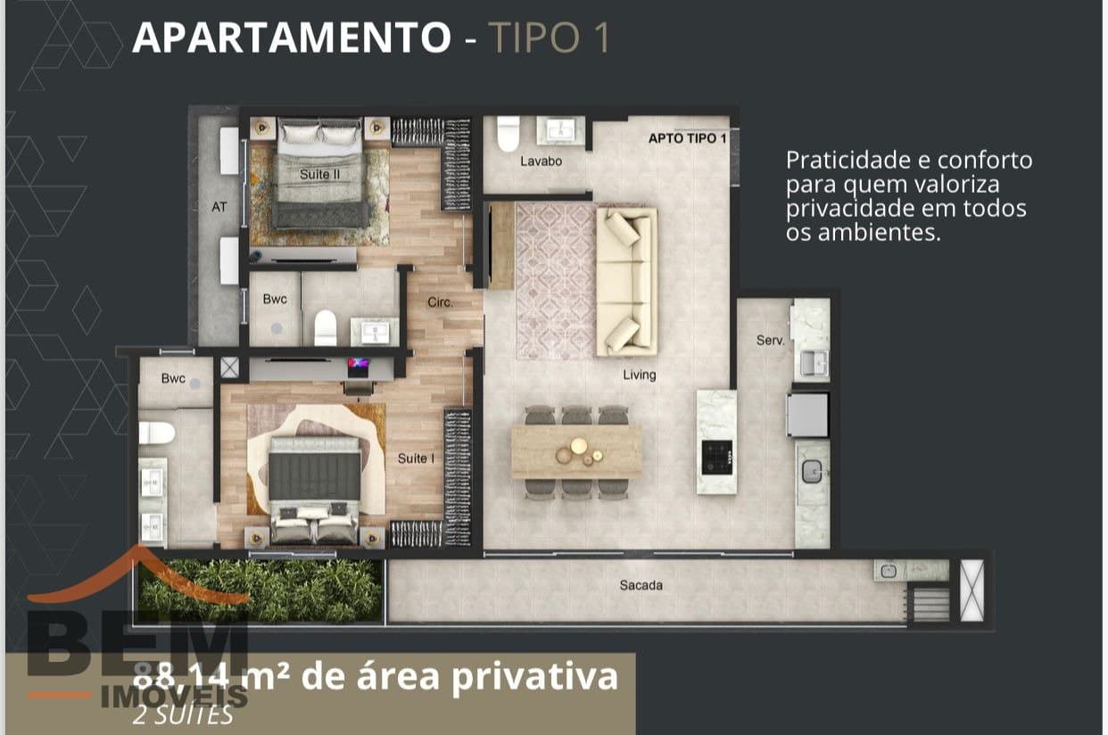 Apartamento para Venda com 2 quartos e 88m² no bairro Dom Bosco, em Itajaí