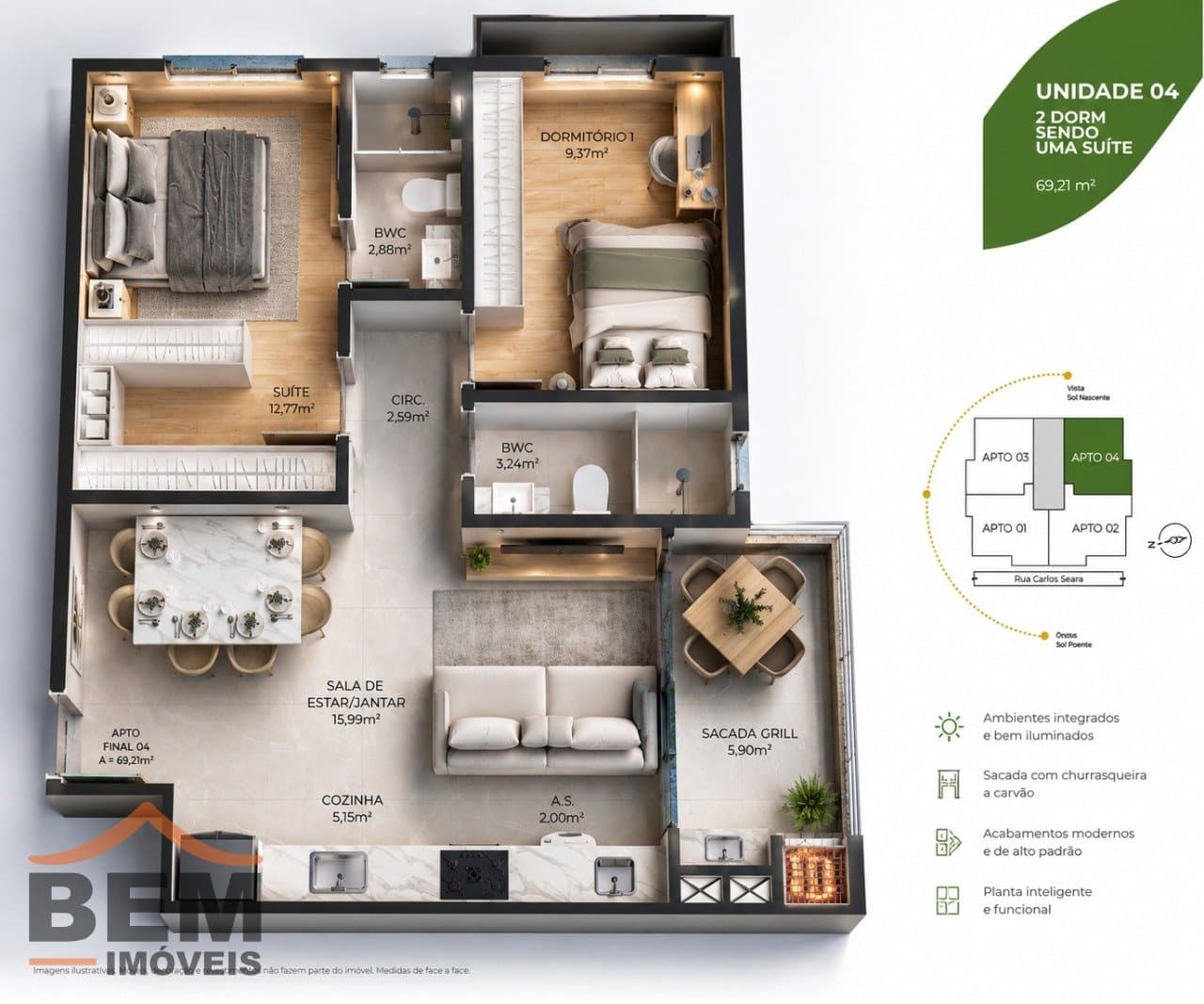 Apartamento para Venda com 2 quartos e 69m² no bairro Vila Operária, em Itajaí