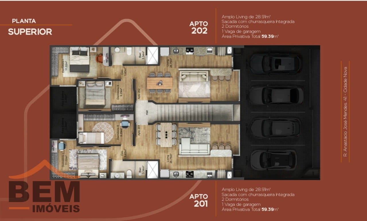 Apartamento para Venda com 2 quartos e 61m² no bairro Cidade Nova, em Itajaí